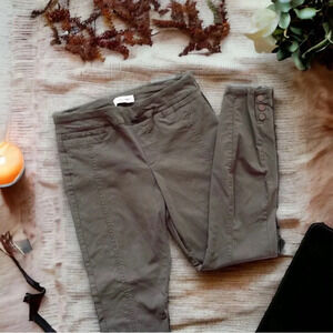 CALVIN KLEIN Ankle Pants Gray Stretch Buttons Business Casual Work Size S